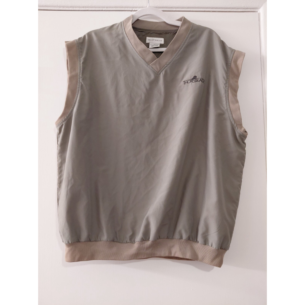 Men's Sport Haley PGA Thornblade Sleeveless Golf Shirt Size Large Khaki VTG